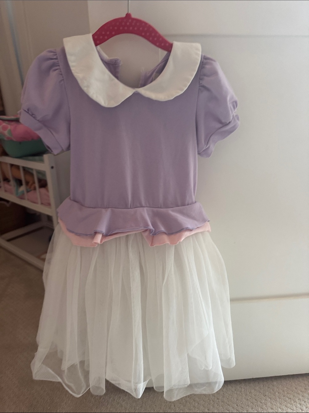 Taylor Joelle Lavender and White Tulle Party Dress